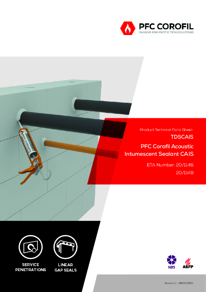 PFC Corofil Acoustic Intumescent Sealant CAIS - Datasheet