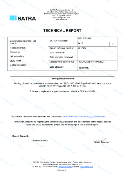 SATRA EdgeReil™ Twin Track Test Report BS8610:2017