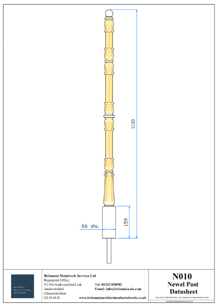 N010 Newel Post Datasheet