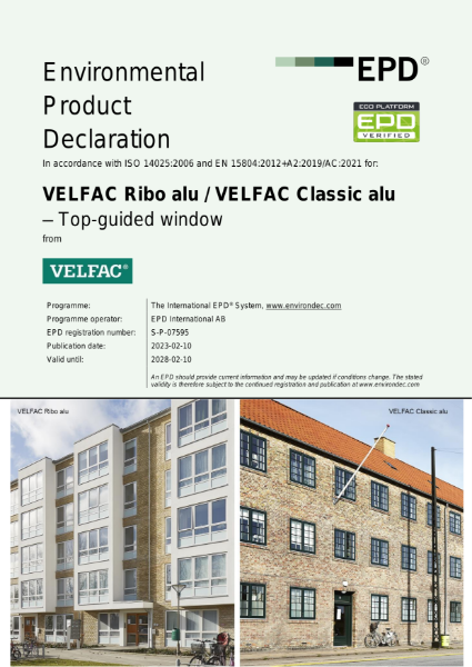 Product Specific EPD for VELFAC Ribo alu