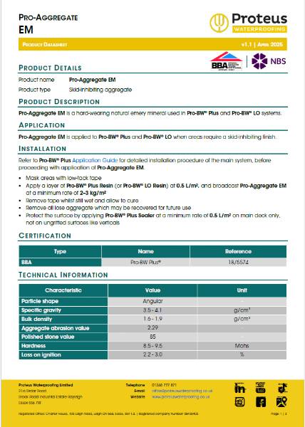 Product Data Sheet - Pro-Aggregate EM
