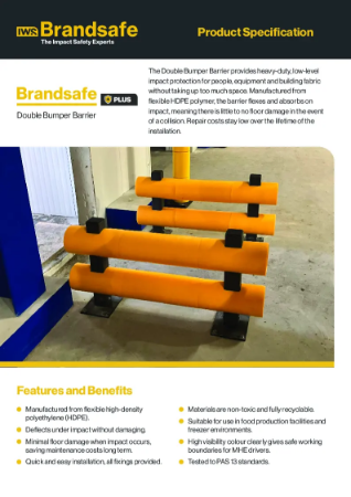 Polymer Double Bumper Safety Barrier - Brandsafe Spec Sheet