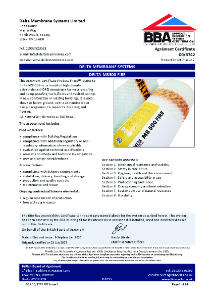 BBA Agrément Certificate