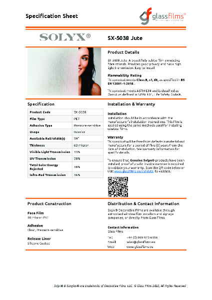 SX-5038 Jute – Product Data Sheet