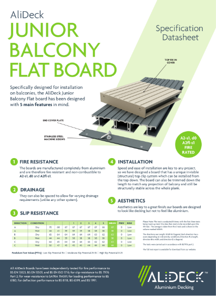 AliDeck Junior Ridged Board Data Sheet V2
