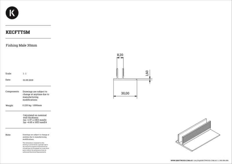 KECFTTSM Cladding Finishing Trim Top Small Male