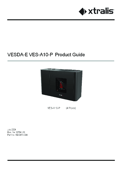 XTRALIS VESDA VES-A10-P 4 pipe Scanner with Display Product Design Guide