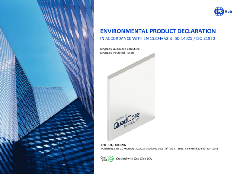 Environmental Product Declaration Kingspan Quadcore Coldstore Panel