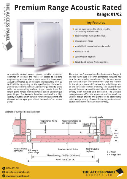 Premium Range Acoustic Panel Data Sheet