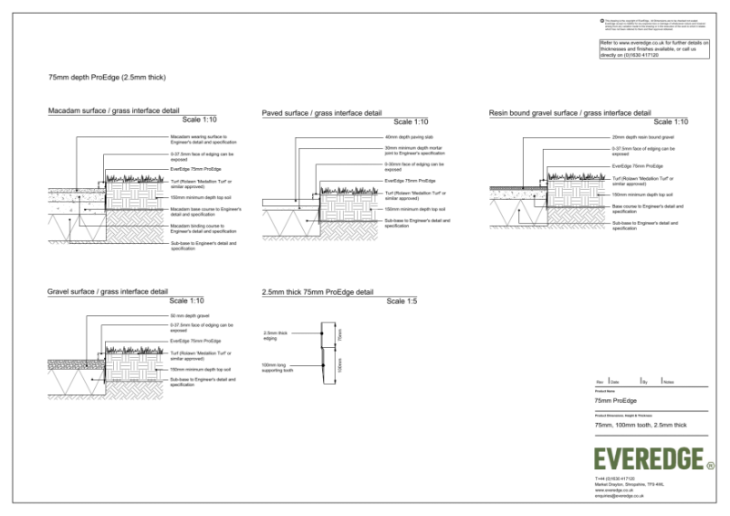 EverEdge ProEdge 75mm Edging CAD Drawing