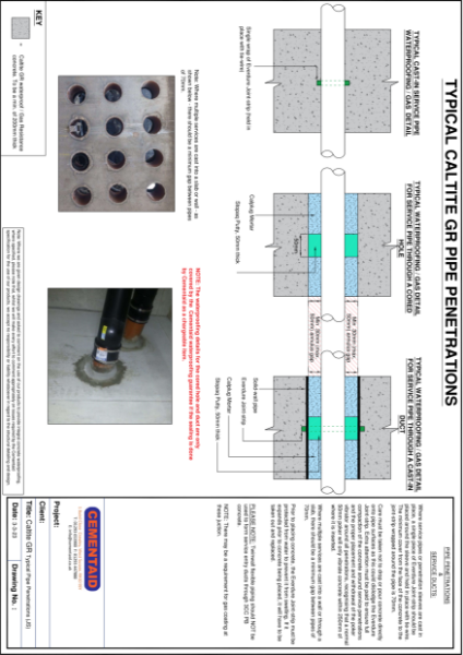 Typical Caltite GR Pipe Penetrations