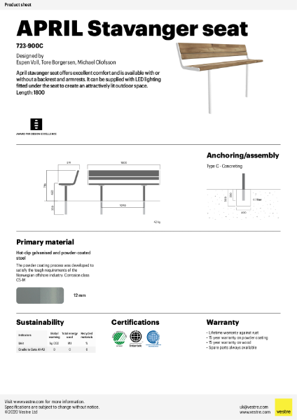 APRIL Stavanger Seat - 723-900C