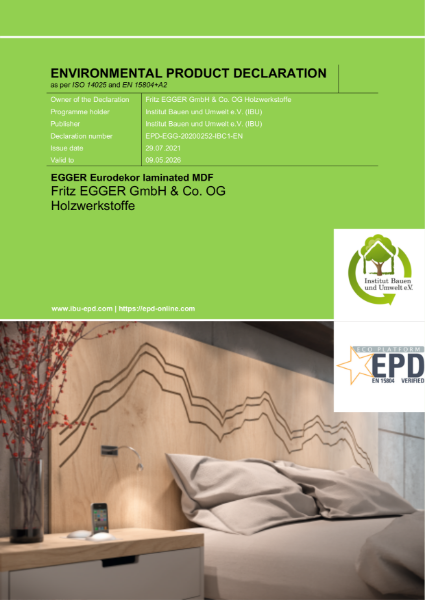 Environmental Product Declaration (EPD) - Eurodekor® Faced Medium Density Fibreboard (MDF)