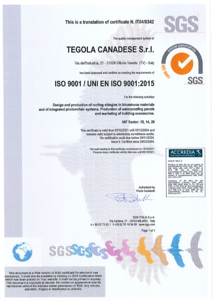 TEGOLA ISO 9001