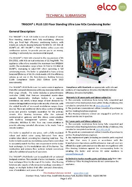 Technical Submission - TRIGON L PLUS 120