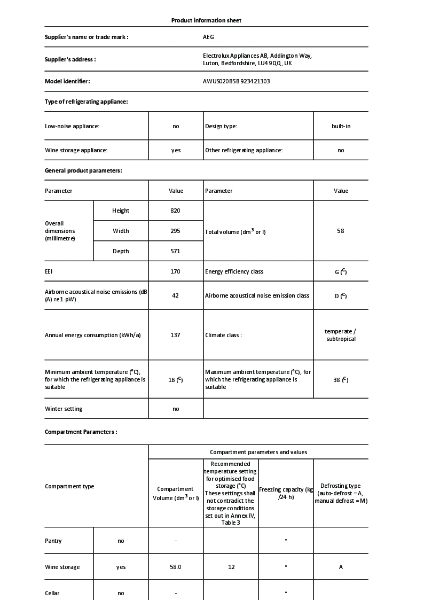 AWUS020B5B - Product Information Sheet