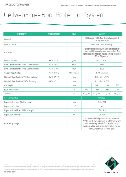Cellweb®TRP - Data Sheet