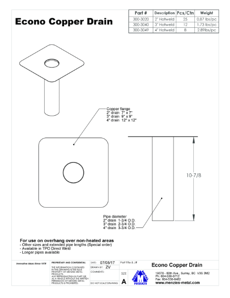 TECHNICAL DRAWING - ECONO DRAIN COPPER