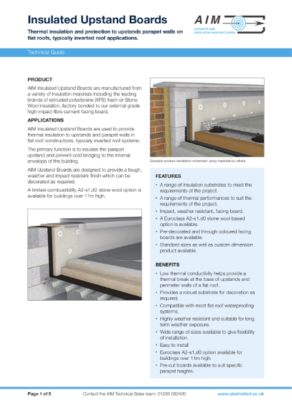 AIM Insulated Upstand Boards Technical Guide 2022