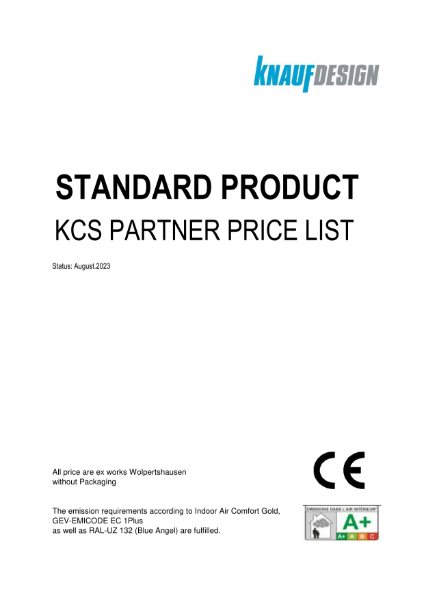 Standard Product KCS Partner Price List