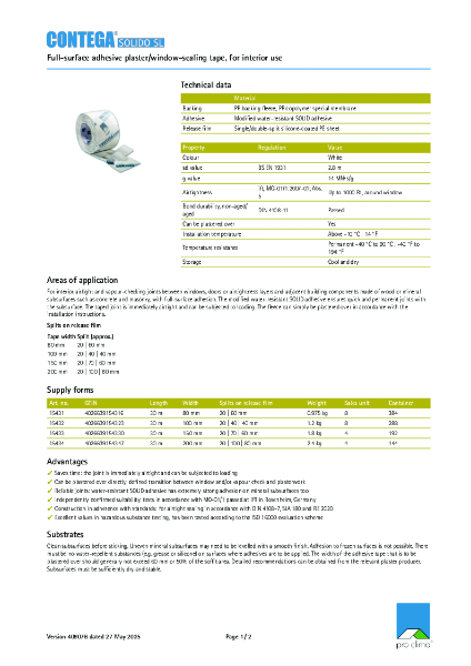 Contega Solido SL-Technical Datasheet