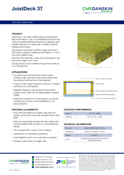 CMS Danskin Acoustics JoistDeck 37 - TDS issue 2 08 2024