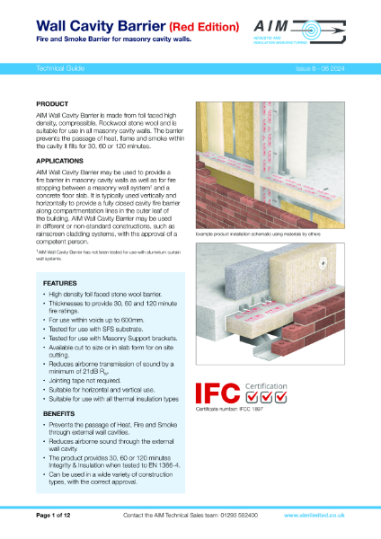 AIM Wall Cavity Barrier (Red Edition) Technical Datasheet