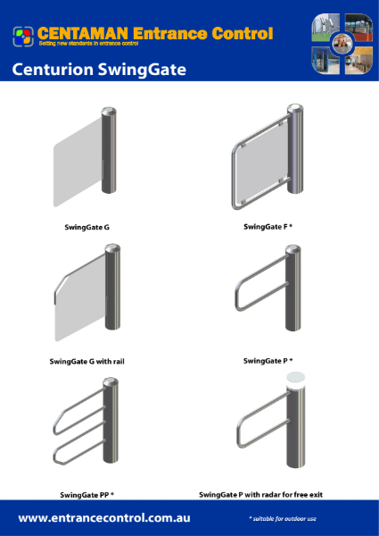 Centurion SwingGate barrier options.