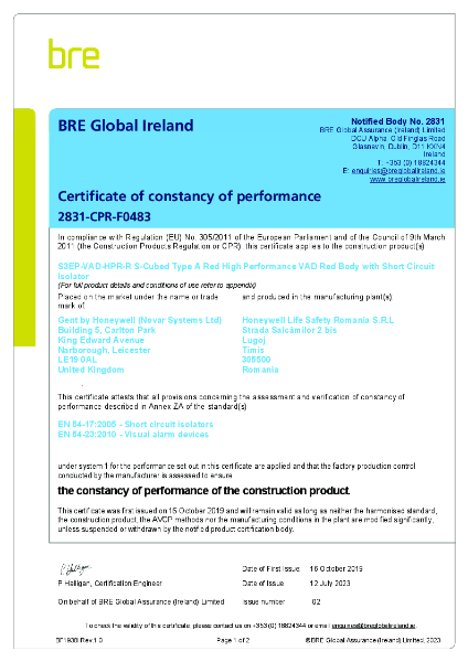 BRE Certificate
