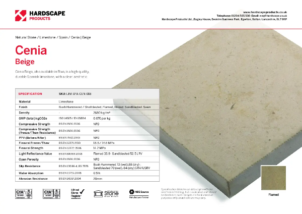 Cenia Beige Hardscape Datasheet