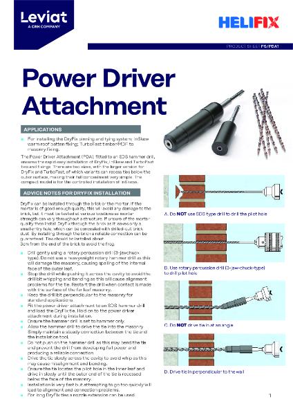 Leviat Helifix Product Sheet - Power Driver Attachment