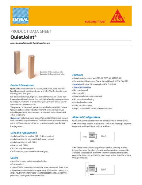 Emseal QuietJoint® - TDS