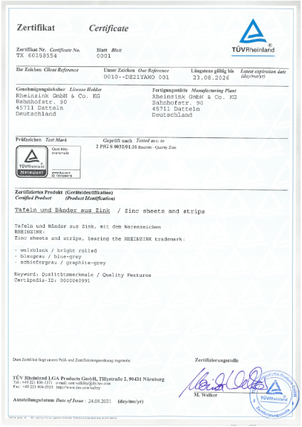 TUV - Safety and Quality Report