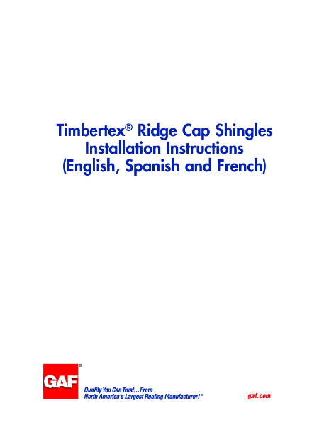 TimberTex® ridge cap shingles - Instructions | NBS Source