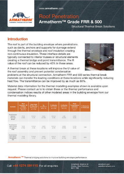 Parapet / Roof Penetration Load Bearing Thermal Break Pad - Armatherm