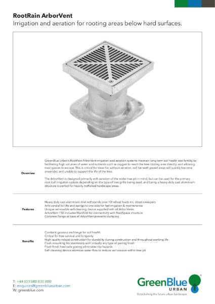 GBU RootRain Arborvent Datasheet