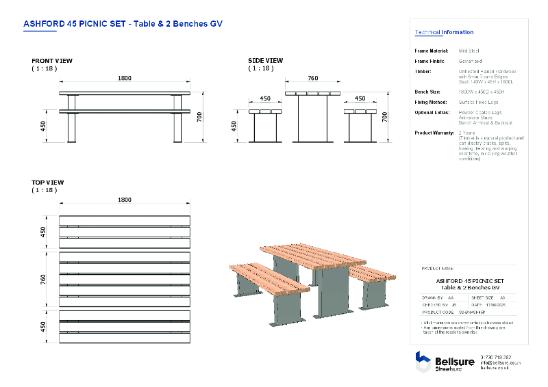 Ashford Picnic Set Datasheet