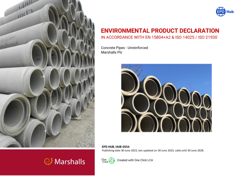 Marshalls Concrete Pipes - Unreinforced EPD