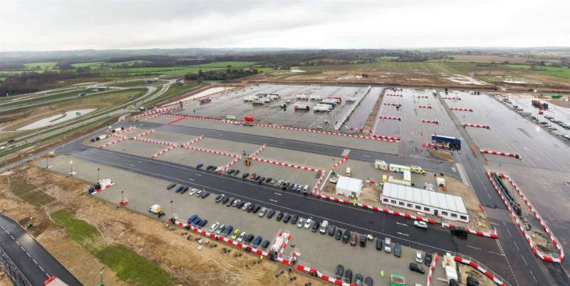 SuDS Permeable Paving, Truckcell, Sevington Inland Border Facility, Ashford, Kent, UK