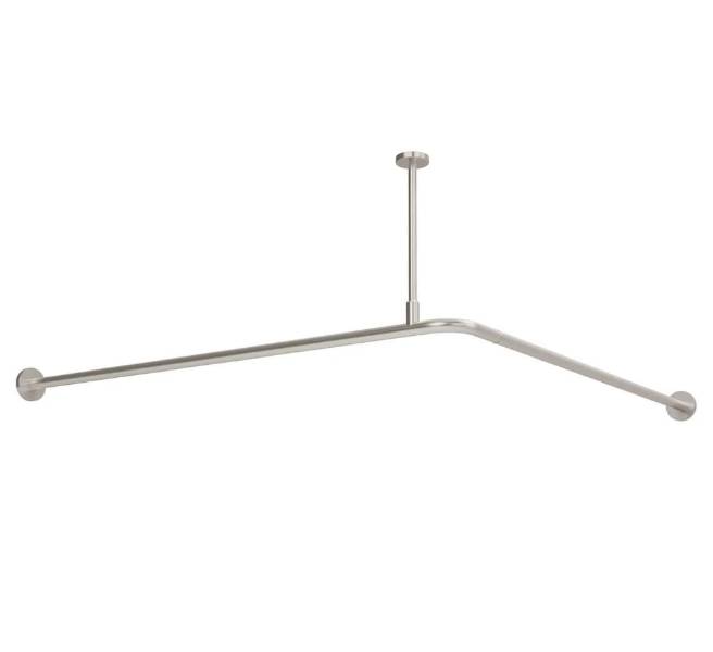 BC5083-32 Dolphin Stainless Steel Shower Curtain Rail with Integrated Ceiling Stay 1200 x 1200 mm