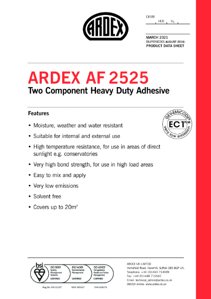 ARDEX AF 2525 Datasheet