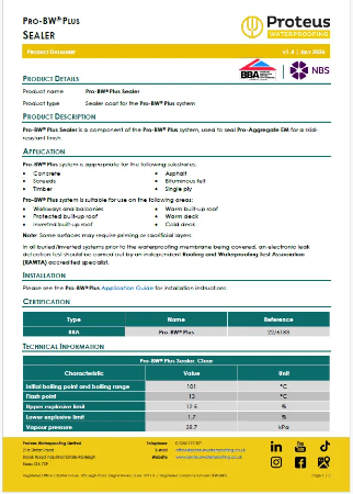 Product Data Sheet - Pro-BW® Plus Sealer