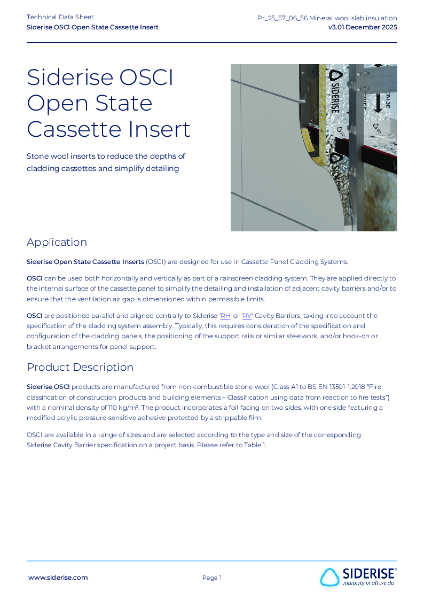 Siderise OSCI Technical Data Sheet v3.01