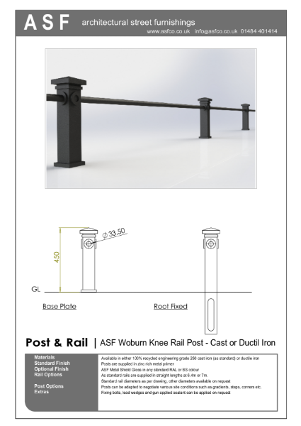 ASF Woburn Recycled Cast Iron Knee Rail System