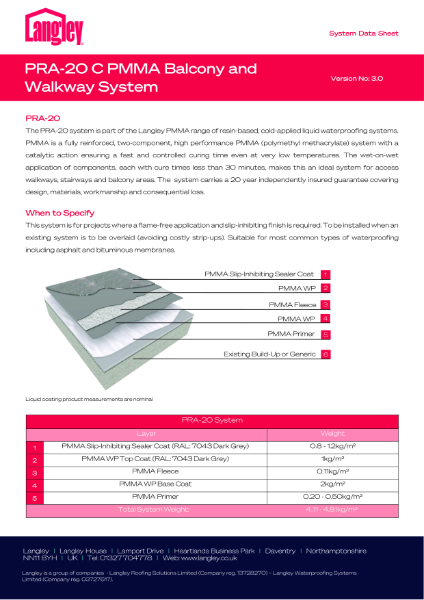 PRA-20 C System Data Sheet