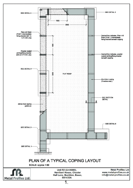 Metal Profiles - Coping Detail Layout Plan