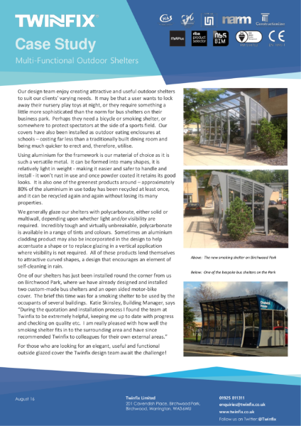 Case Study - Multi Functional Outdoor Shelters