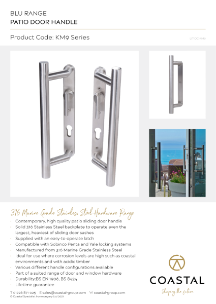 BLU™ - KM9 Patio Slide Door Handles Data Card