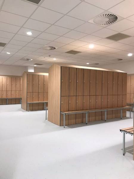 Bombardier Services UK Laminate Lockers with Matching Benches