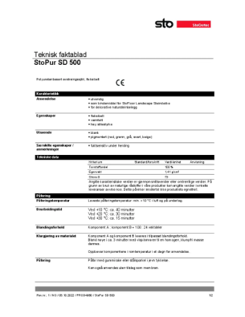 StoPur SD 500 Teknisdatablad